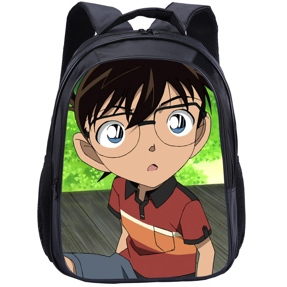 跨境货源名侦探柯南学生书包 图案3d印花男孩女孩1-3年级双肩包