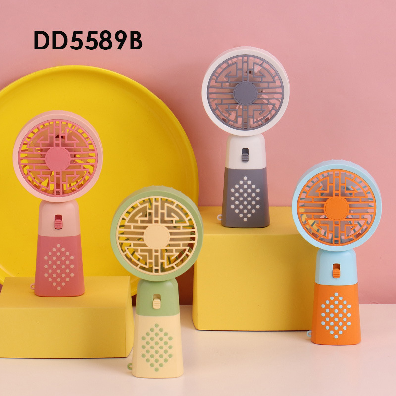 Drip Fan Fresh Contrast Color USB Rechargeable Small Fan Portable Handheld Fan with Lights Student Fan Gift