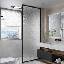 现代简约家用水波纹长虹钢化玻璃隔断卫生间淋浴房不锈钢铁艺屏风