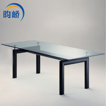 LC6Table现代简约金属钢化玻璃大理石长方形8人1.8米餐桌厂家批发