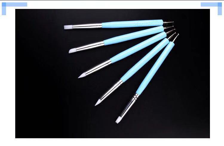 抹痕硅胶软头双头点钻压痕笔橡胶笔手办油泥石塑粘土软陶雕塑工具