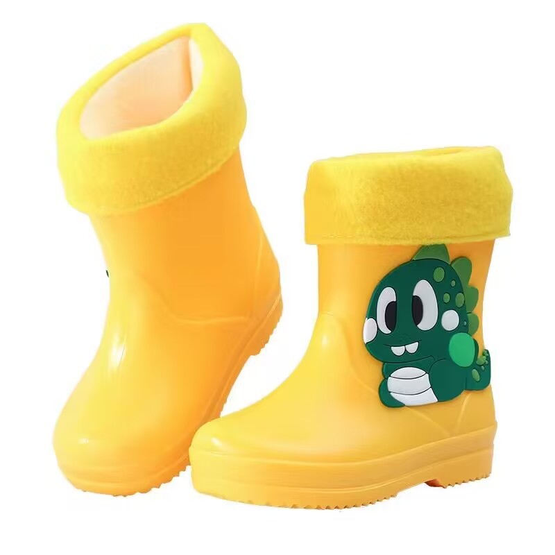 2023 Children's Rain Boots Cartoon Dinosaur Baby Rain Boots Waterproof Outer Wear Boys and Girls 2-6 Years Old Cute Short Tube Shoe Cover