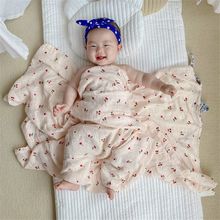 婴儿包被新款薄夏季宝宝新生儿襁褓巾棉纱布两层浴巾110*120盖毯