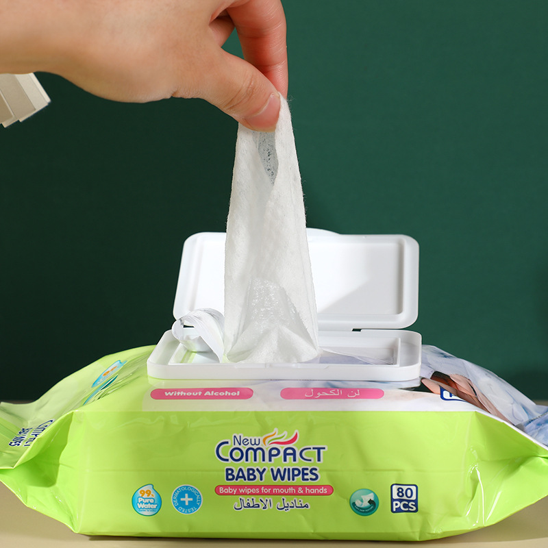 Non-Woven Baby Hand and Mouth Wipes Clean and Refreshing Household Disposable Bag 80 Pieces Travel Portable Wet Tissue