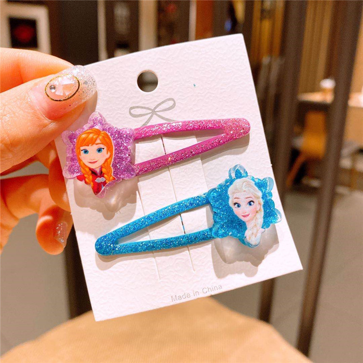 New Frozen Children's Barrettes Korean Princess Head Accessories Rhinestone Bowknot Headband Hair Ring Hair Accessories Suit