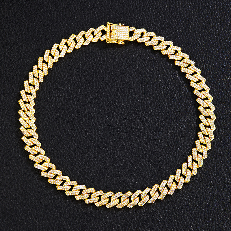 Niche Design Cuban Link Chain European and American Hot Diamond Thick Internet Celebrity Same Multi-Specification Heavy Industry Cuban Link Chain Wholesale