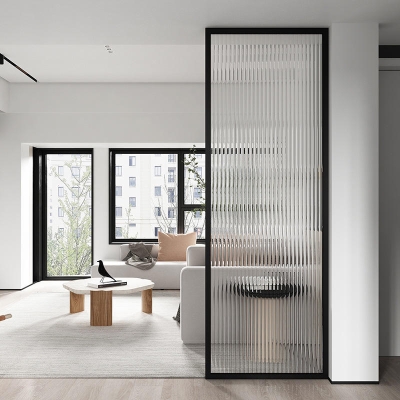 现代简约长虹钢化玻璃隔断屏风餐厅洗手台客厅屏风隔断墙上