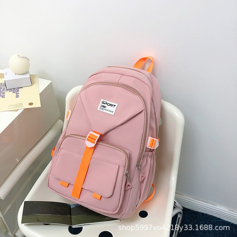 2023 New Fresh Girls Backpack Wholesale Large Capacity Casual Trend Backpack Korean Style Middle School Student Schoolbag