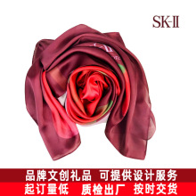 品牌周边活动silk scarf文创礼品丝巾仿真丝丝巾大方巾涤纶围巾