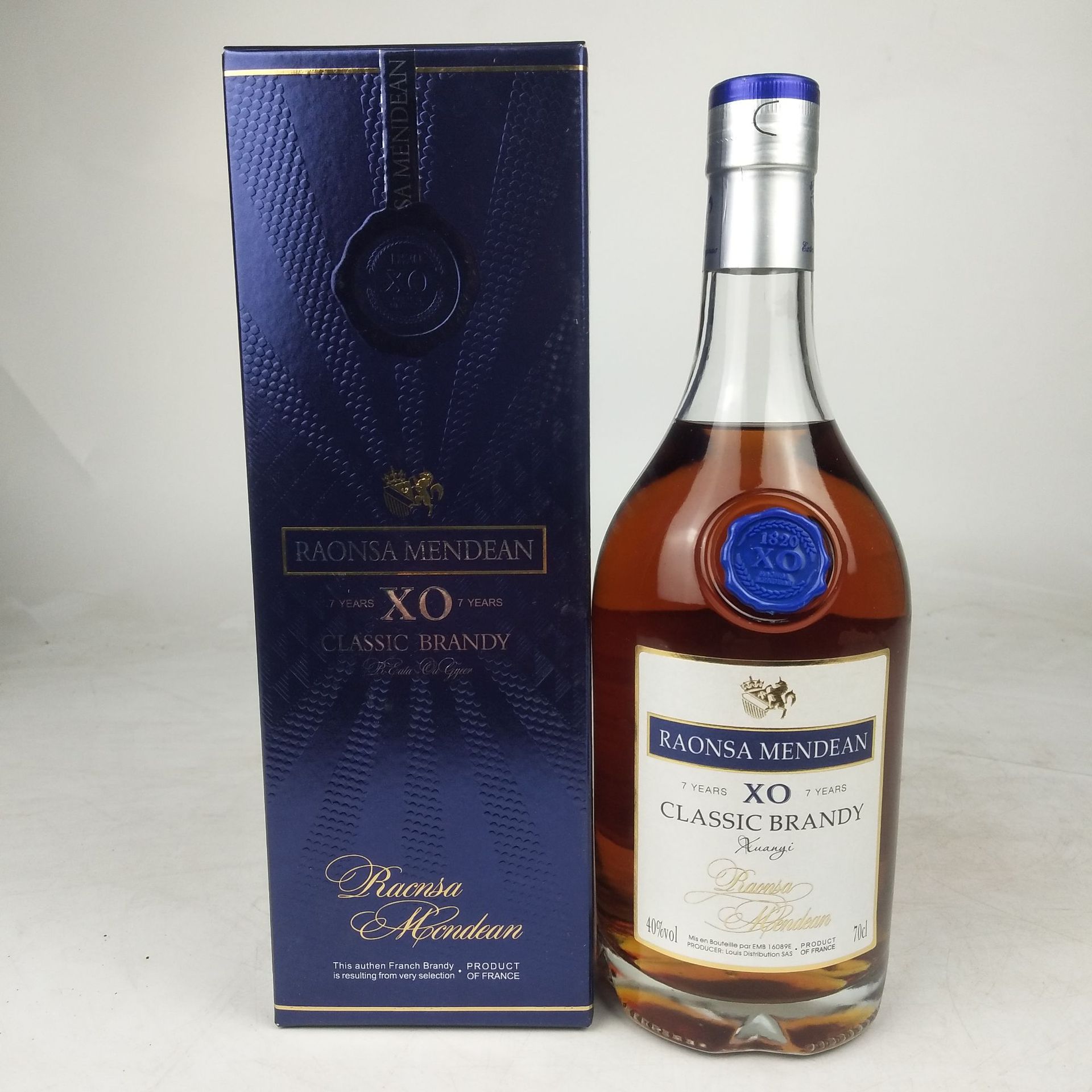 红酒批发法国进口洋酒罗娜蒙德轩邑xo白兰地40度烈酒蒸馏酒整箱