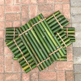 竹艺流水摆件竹排竹垫配件竹子竹竿装饰摆件野生竹排架子手工制作