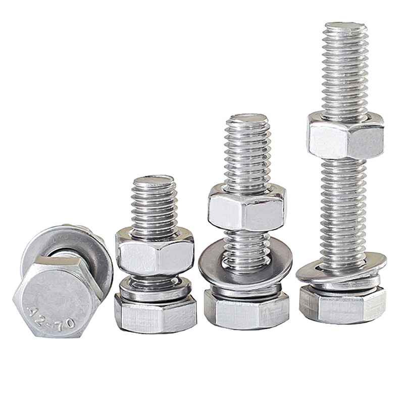 304 Stainless Steel Hex Screw Set Hex Hd Combination Fastener Wholesale Set External Hexagon Bolt