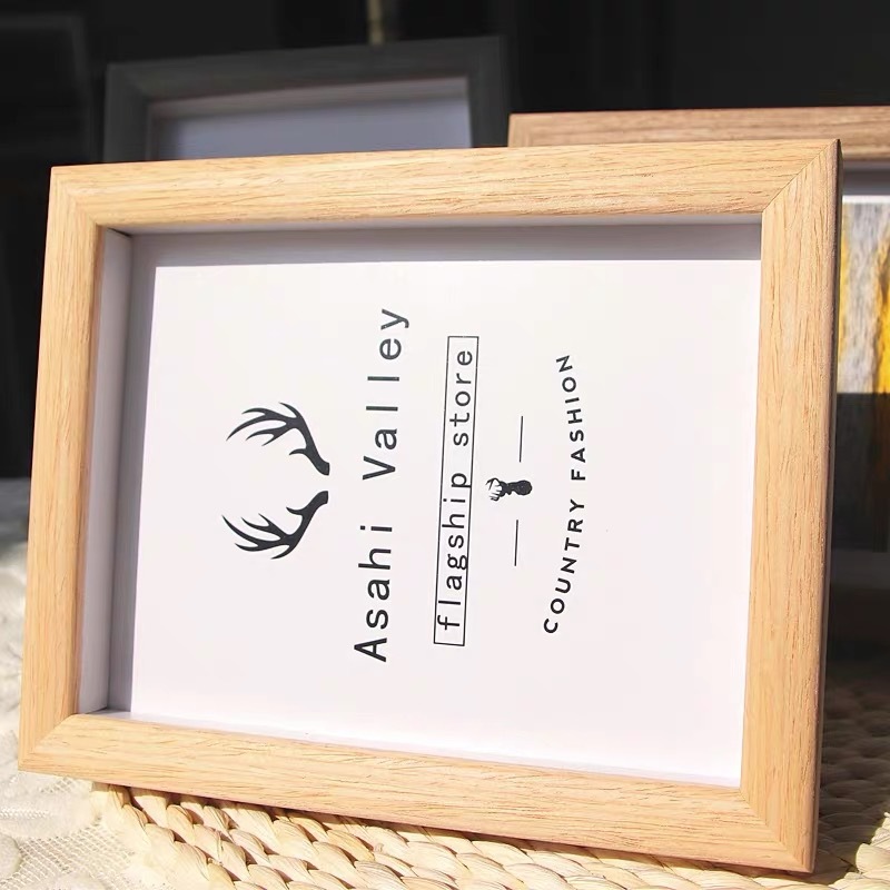 Wooden Photo Frame Seven-Inch Photo Photo Frame Photo Wash Printing Wooden Three-Dimensional Picture Frame Solid Wood Photo Frame