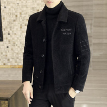 羊毛呢子西装大衣冬季新款韩版时尚休闲男士加厚青年帅气品质上衣
