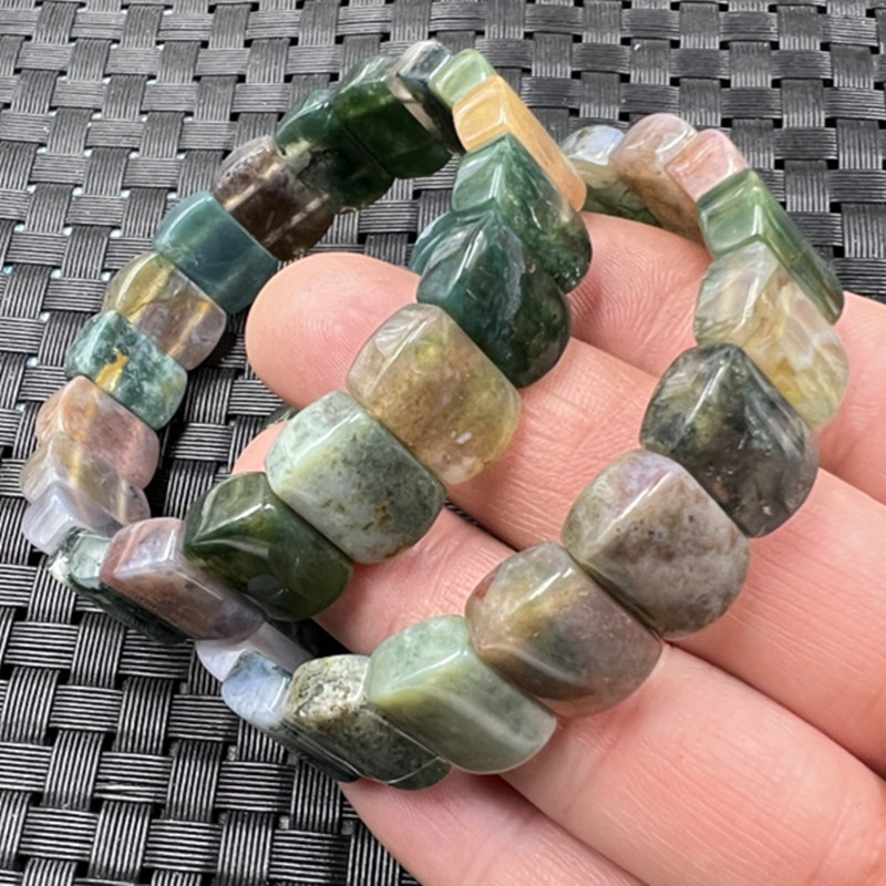 玉石手链水草玛瑙牌手链龙纹玛瑙无字牌手链玉手链玉手排手环