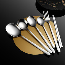 304不锈钢勺子高颜值餐具韩式儿童刀叉勺套装便携筷子勺子一套