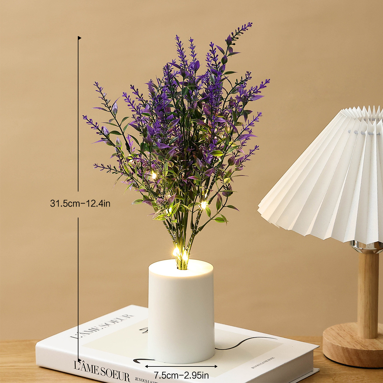 Lavender Small Night Lamp Exclusive for Cross-Border Led Candle Light Simulation Bouquet Home Decoration Wedding Decoration Ambience Light