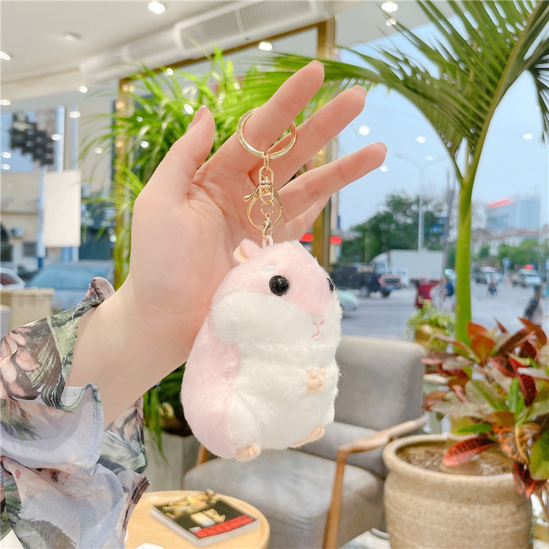 Cute Hamster Plush Toy Doll Schoolbag Pendant Little Hamster Key Chain Girl Gift Keychain Doll