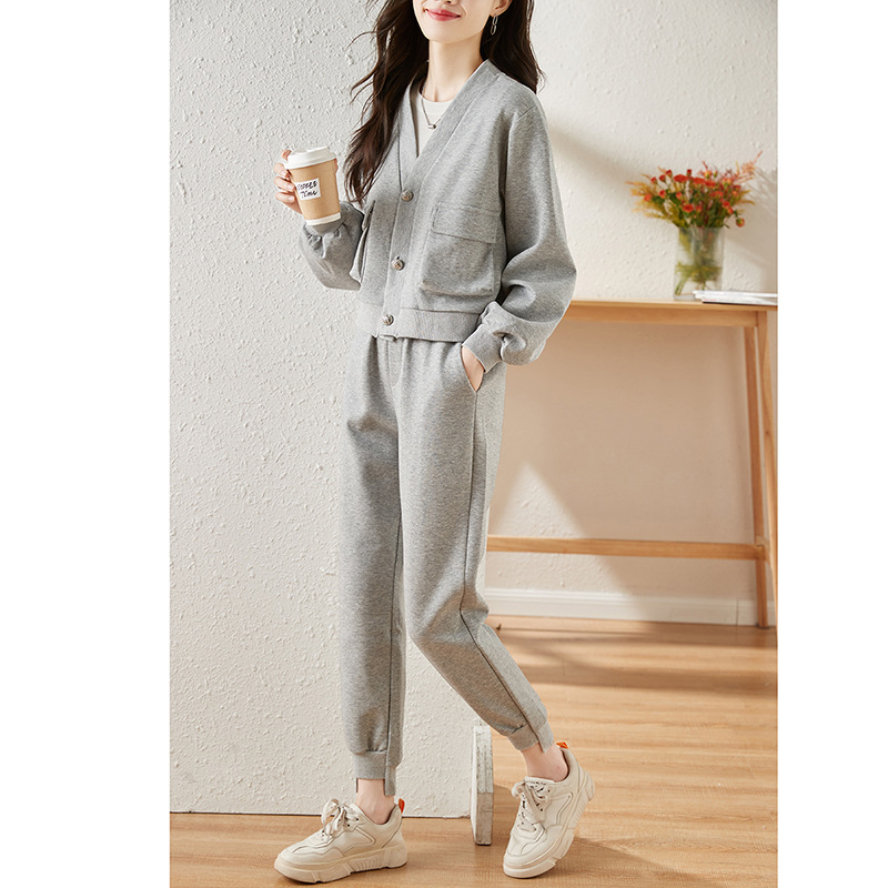 秋冬休闲时尚卫衣套装女春秋2024年新款感盐系穿搭两件套裤子