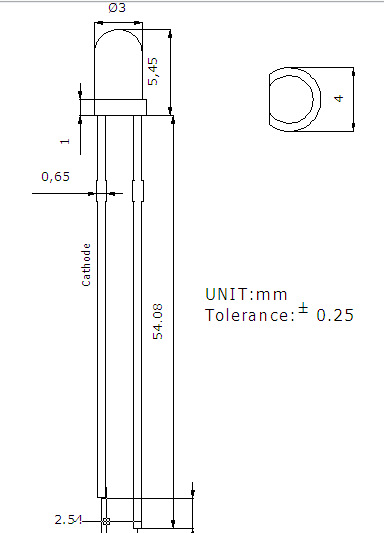 3mm白发红光蓝光白光透明高亮加长脚45led灯珠f3发光二极管