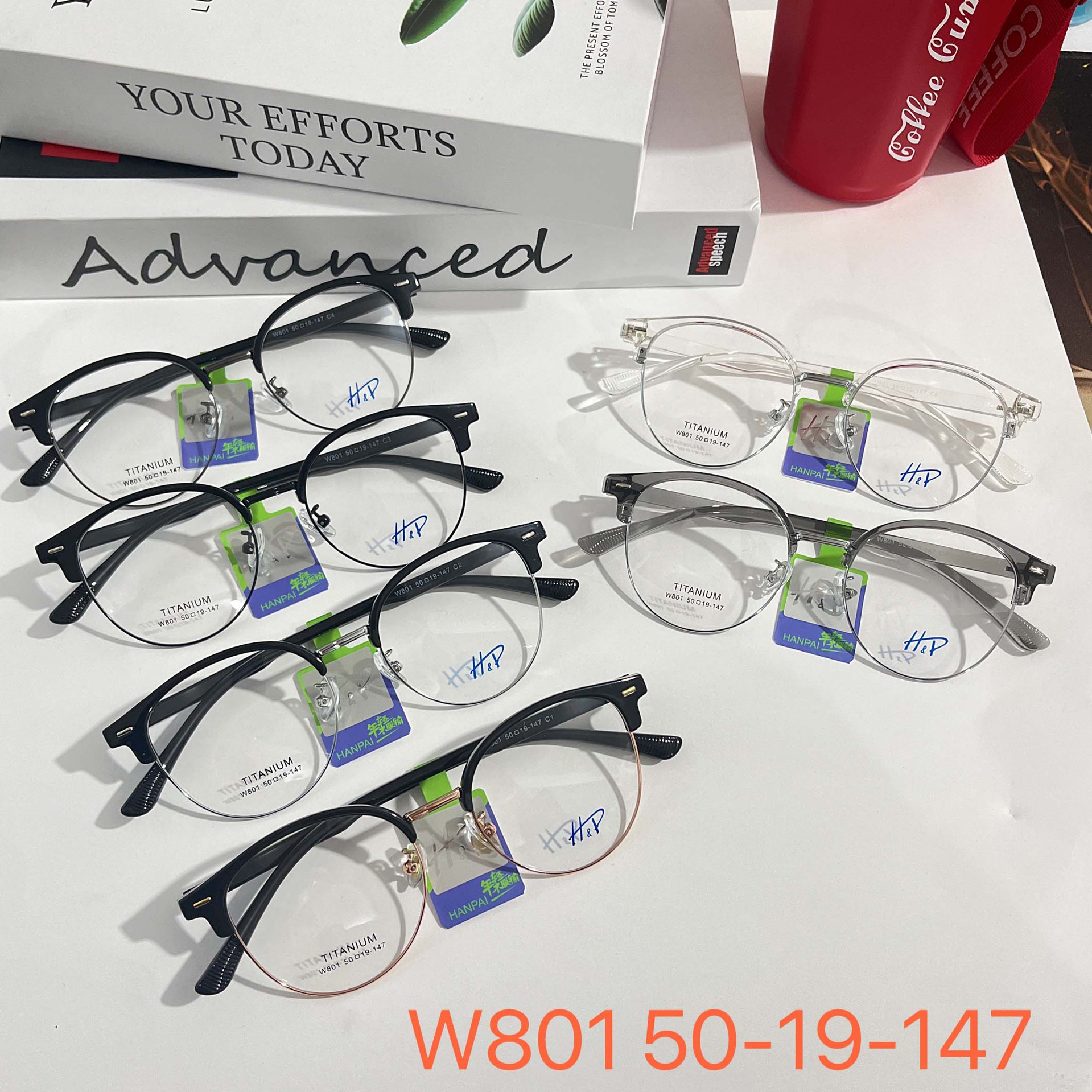 新款韩派小尺寸w801 圆形眉毛tr90眼镜架商务小脸超轻纯钛眼镜框