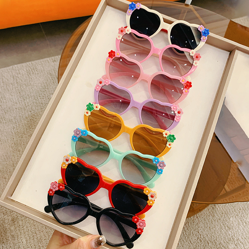 Kid's Eyewear Girls Cartoon Cute Little Flowers Polarized Sunglasses Uv Protection Little Girl Sunshade Sunglasses