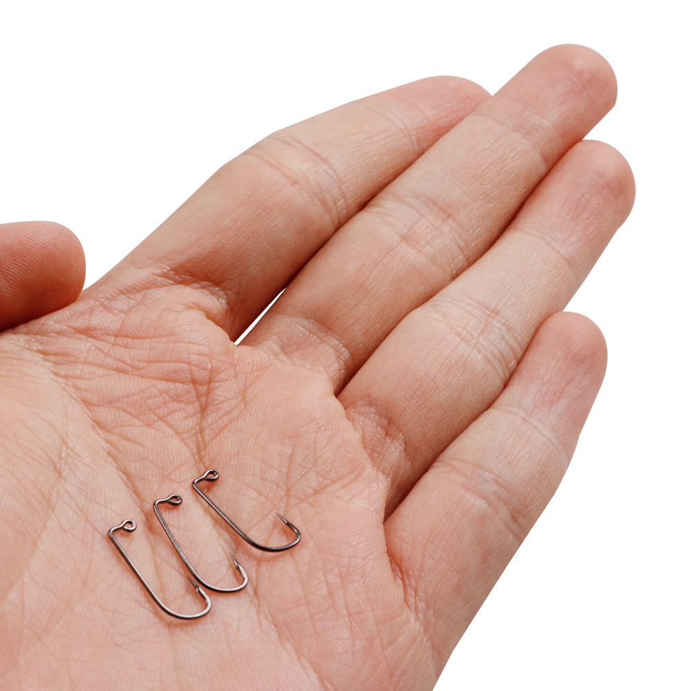 奥金直角钩8#曲柄钩直角钩原色鱼钩配件软饵路亚钩渔具配件