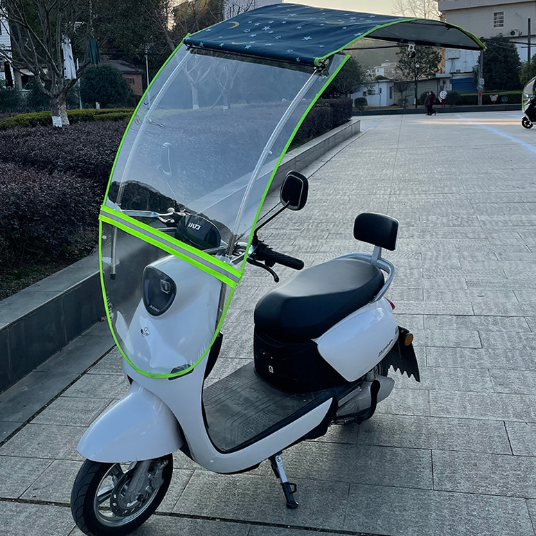 电动车雨棚加宽伸缩可折叠挡雨棚电瓶车雨篷收缩遮阳棚挡风板