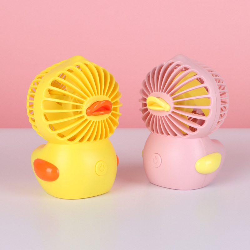 usb插口充电小风扇可爱立体鸭子造型静音热销款风扇小巧实用便携