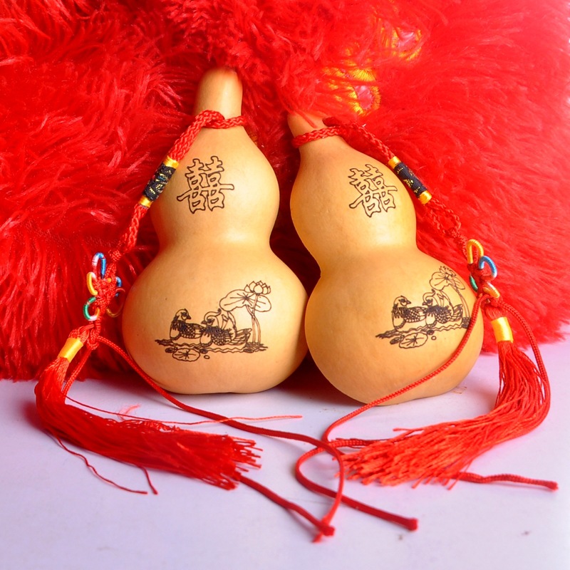 天然葫芦合卺酒杯 结婚婚礼交杯瓢 敬酒杯 道具喜庆 葫芦瓢