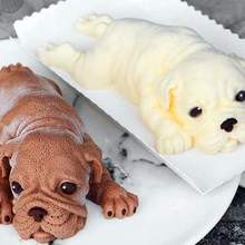 DIY抖音同款沙皮狗硅胶模具狗狗慕斯蛋糕巧克力模冰淇淋布丁模具