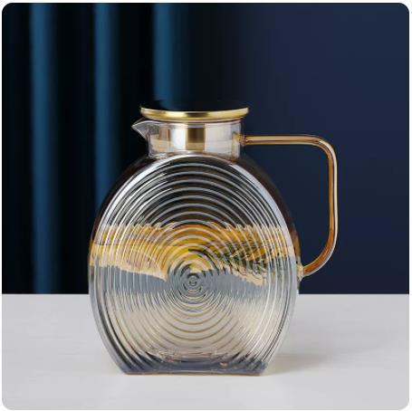Amber New Snail Flat Water Pitcher Vertical Pattern Large Capacity Refrigerator Fruit Teapot Creative Thread Water Pitcher