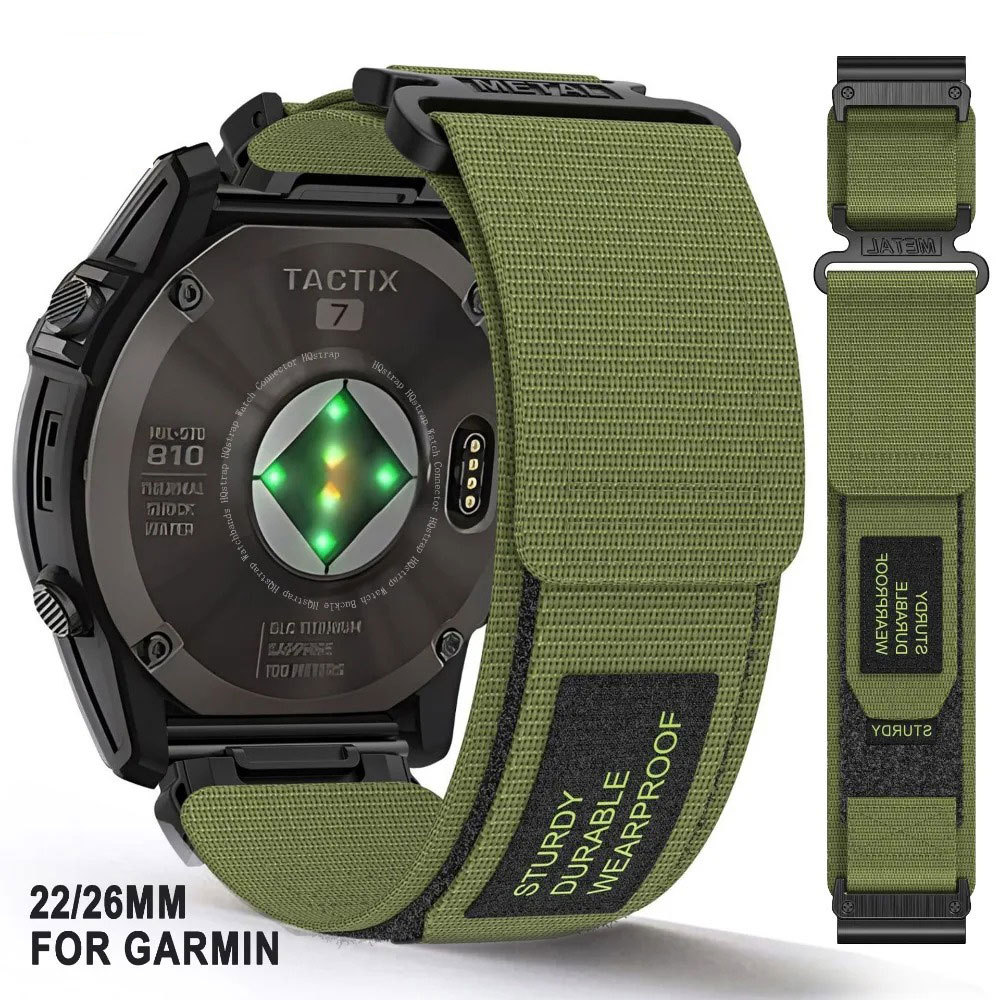 26mm 22mm适用佳明fenix 7x pro 6x 5泰铁尼龙两节魔术贴表带腕带