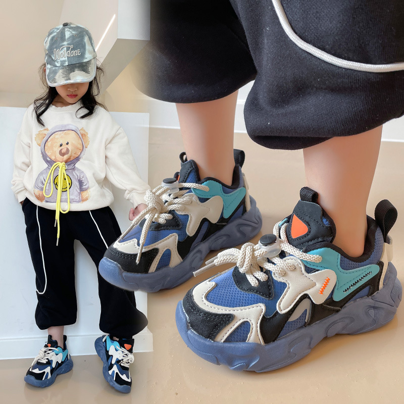 Girls' Shoes Sneakers 2023 Spring New Fashion Clunky Sneakers Spring and Autumn Boys' Toddler Children Teens Running Shoes Fashion