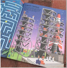 maze book 英文儿童游戏互动涂鸦填色本贴纸迷宫解谜启蒙活动书