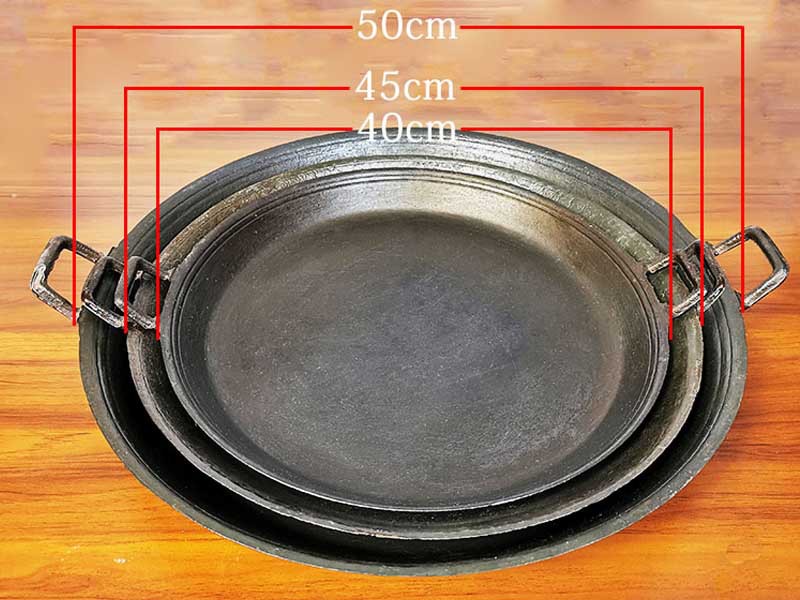 传统老式铸铁煎锅家用双耳煎饼平底生铁锅商用无涂层烙饼煎鏊子锅