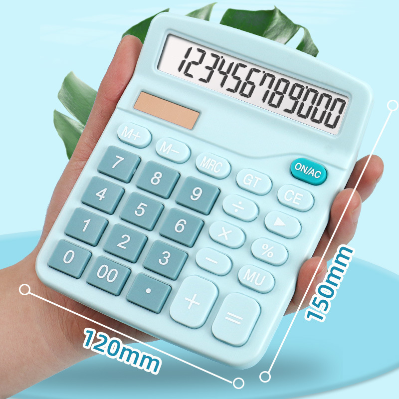 12-Bit Real Solar Calculator Large Screen Dual Power Supply Financial Accounting Computer Office Supplies Calculator