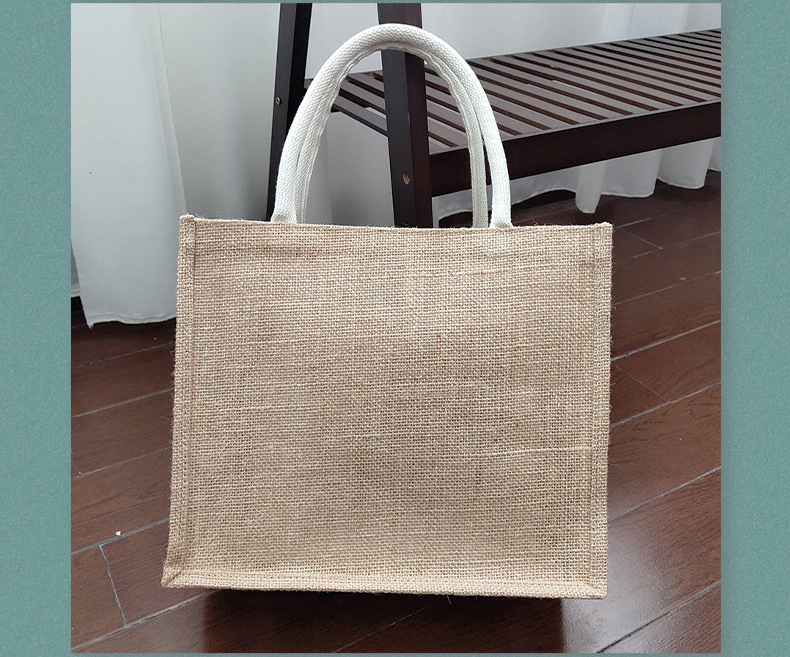 muji无印良品麻布袋 diy画画棉麻棉麻包手提黄麻袋饭盒包亚麻布袋