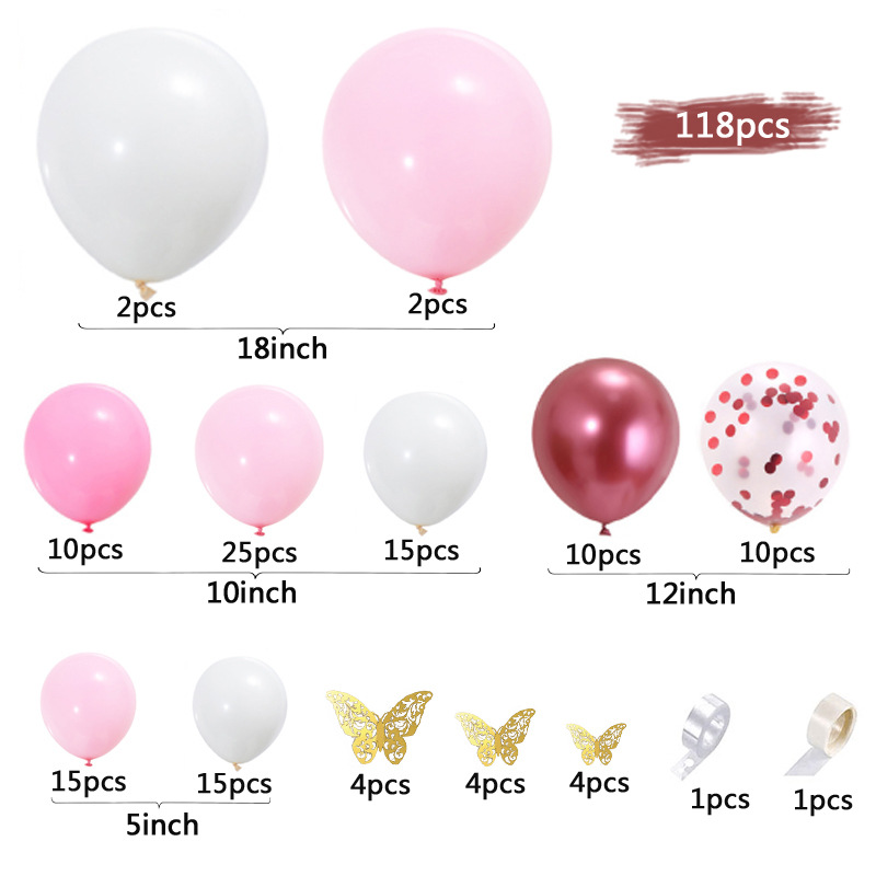 Cross-Border Balloon New Metal Red Balloon Chain Package Birthday Party Wedding Celebration Wedding Room Layout Opening Arch Balloon