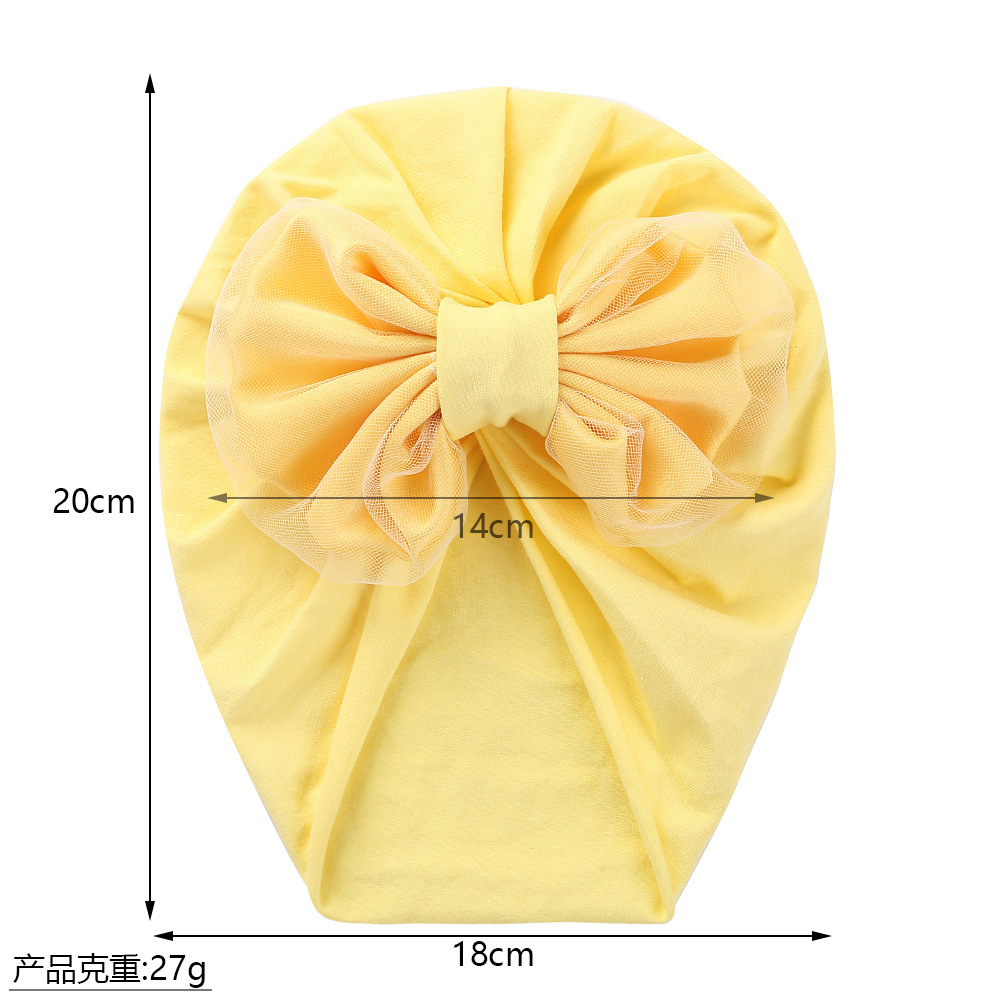 INS New Bright Baby Sleeve Cap Mesh Bow Children's Indian Hat Candy Color