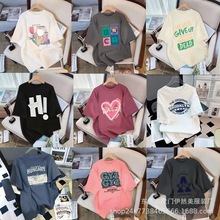 2025夏季新款韩版圆领短袖T恤女印花打底衫上衣品牌女装批发货源