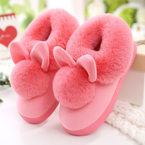 Cross-Border Women's Bag and Couple Mute Home Slippers Autumn and Winter Plush Indoor Non-Slip Thick Bottom and Warm Keeping Fur Cotton Slippers