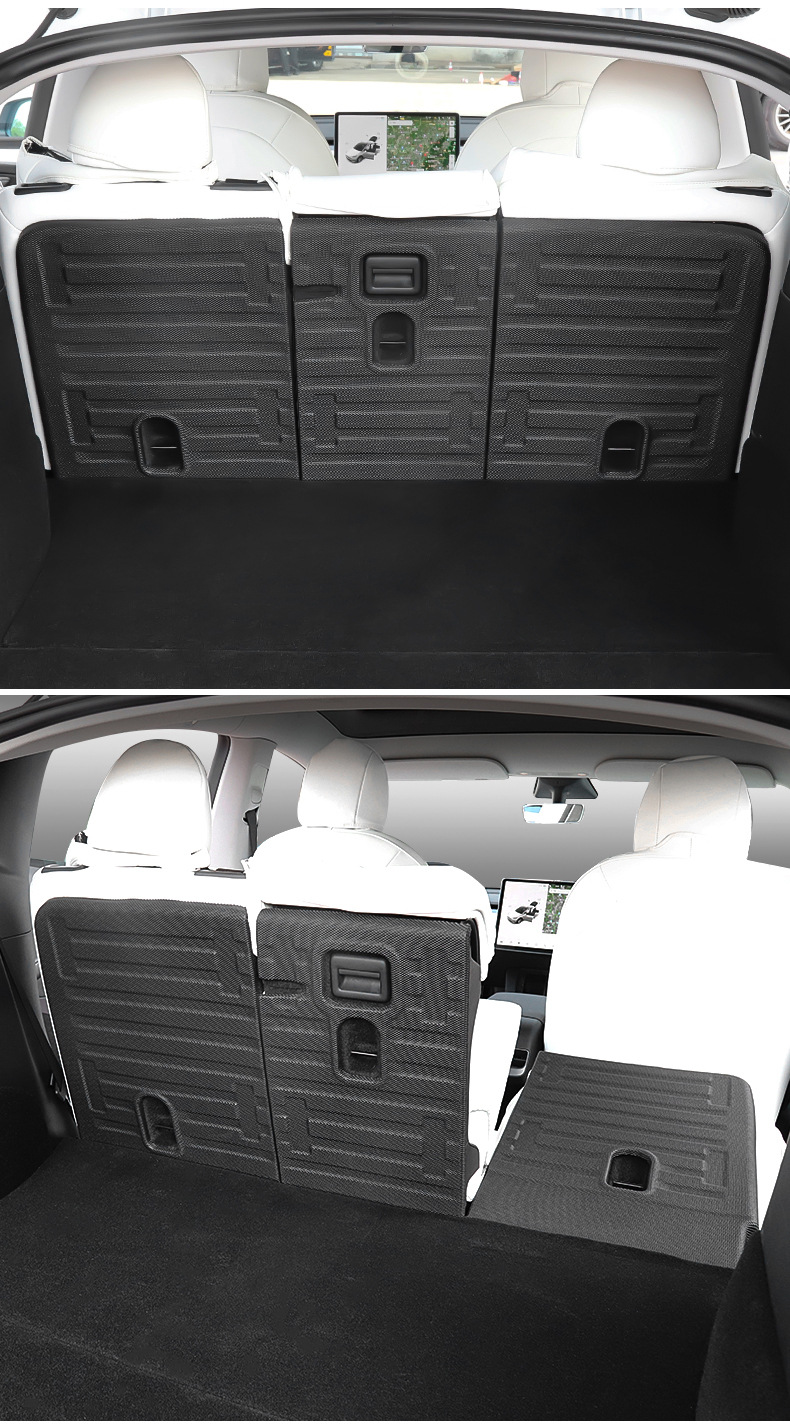 适用于特斯拉modely后排座椅靠背垫后备箱防踢model丫内饰改装件