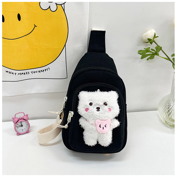 2023 New Bear Children's Chest Pack Cute Cartoon Shoulder Messenger Bag Outdoor Portable Change and Mobile Phone Bag