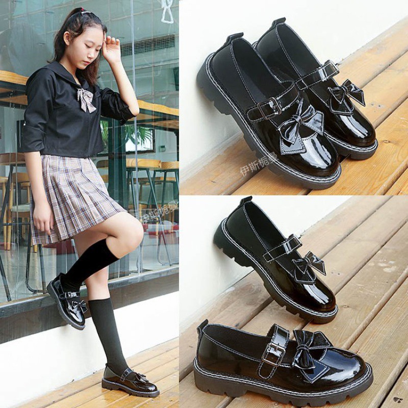 女童jk小皮鞋2021新款春秋英伦风公主鞋大童单鞋学院制服表演出鞋
