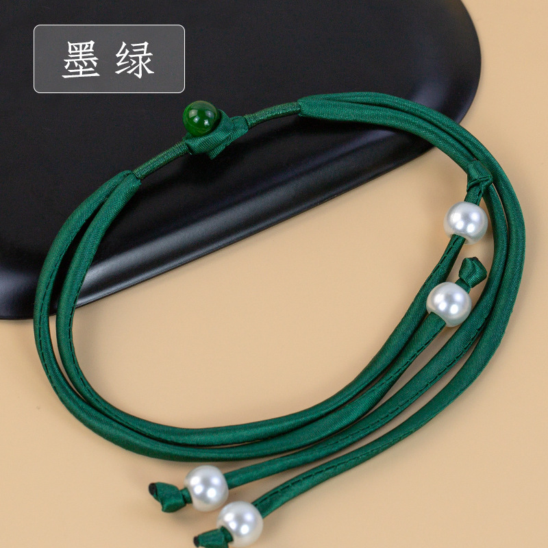 Hengmeihe Class a Cheongsam Long Tail Buckle Jade Beads Tassel Buckle Hand-Woven Button Hanfu Decorative Accessories