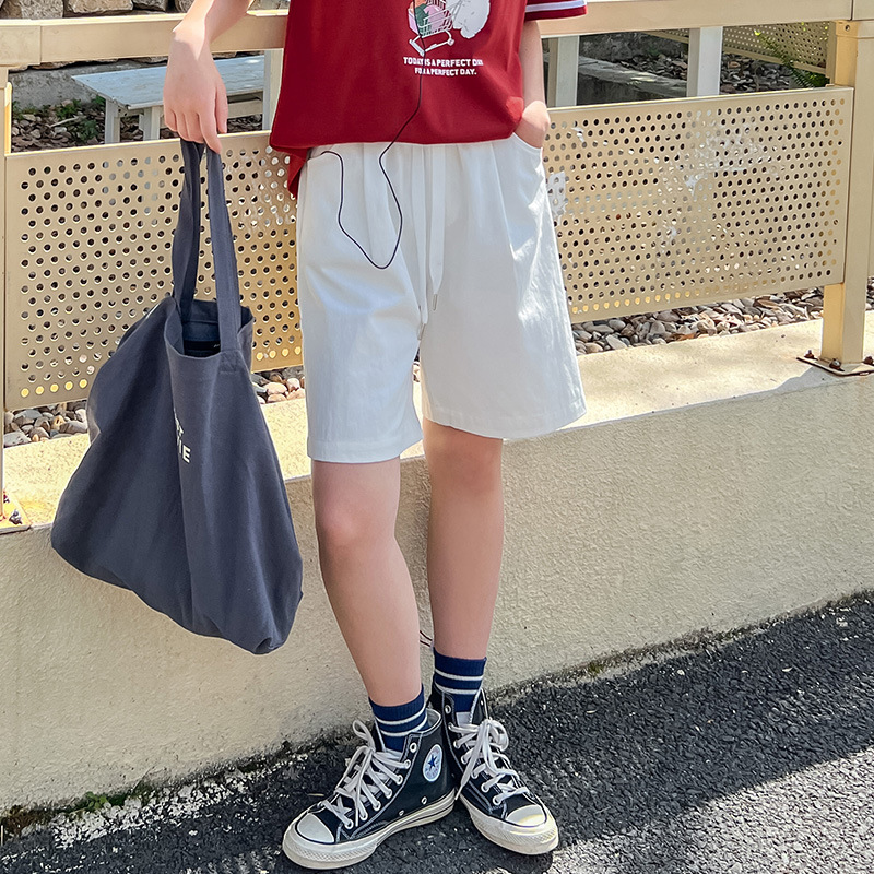 初中生白色短裤少女孩夏季新款2023高中生外穿大童时尚休闲230153