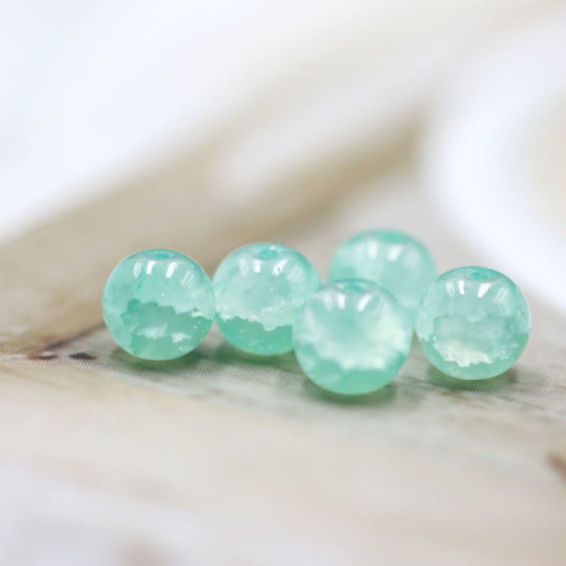 Jade Broken Glass Bead 100 Pieces Price Ice Crack 6/8mm Popular Ornament Accessories Bracelet Necklace Earrings Diy Materials