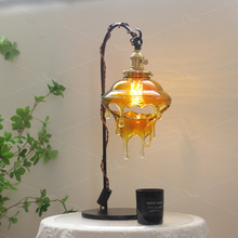 【融化水滴】复古台灯餐厅氛围吧台装饰创意卧室中古床头小夜灯具