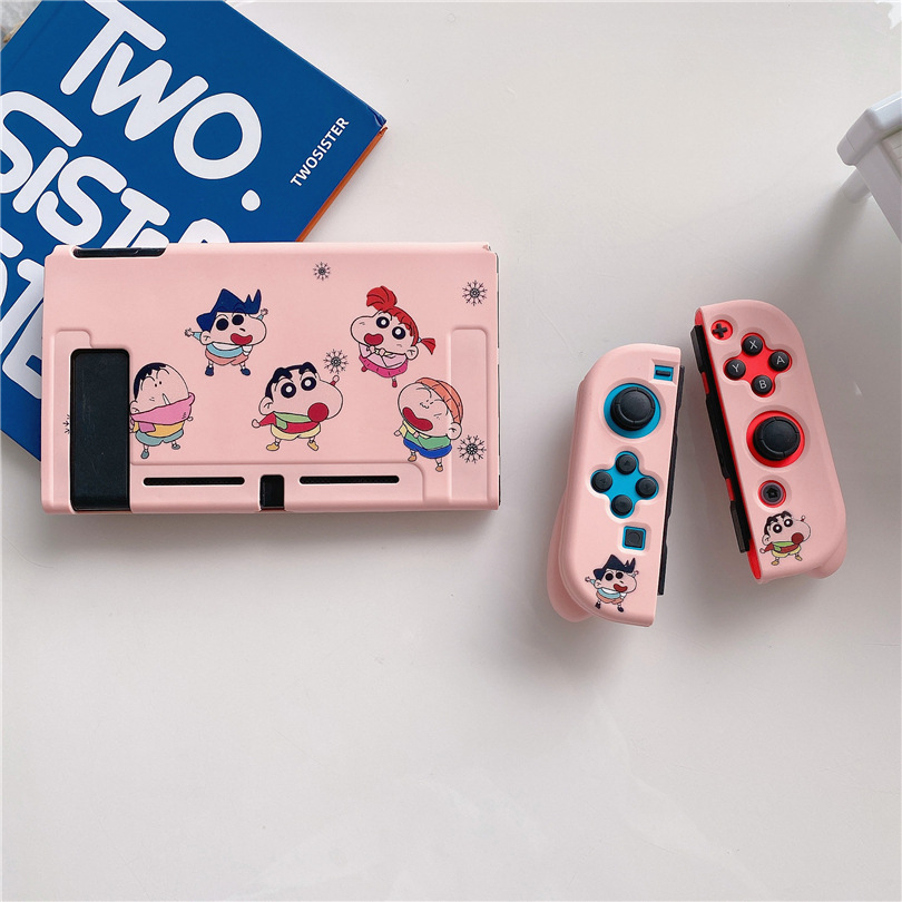 可爱卡通小新任天堂switch外壳游戏机 tpu保护软套ns掌游收纳彩盒